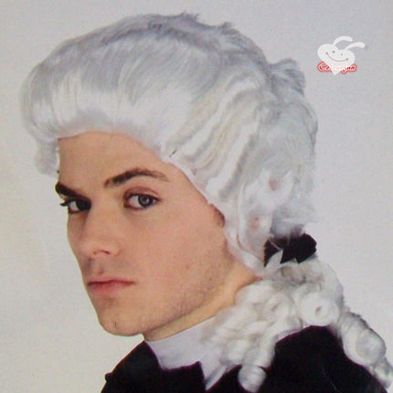 White Judge Wig Colonial Wig Lawyer Dress Costume Halloween Fancy Party wig.