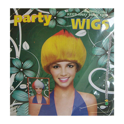 Party wigs yellow and red.