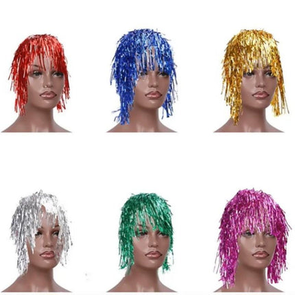 Party tinsel wig-assorted colour - Blue.