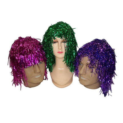 Party tinsel wig-assorted colour - Hot Pink.