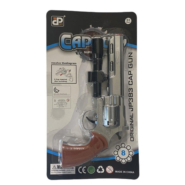 8 shots toy cap gun with 144 free caps - Silver.