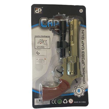8 shots toy cap gun with 144 free caps - Gold.