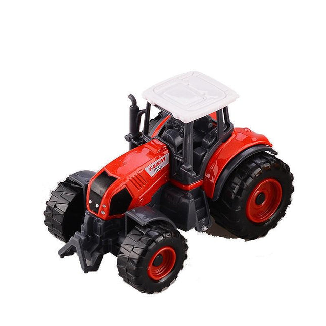3x DIECAST METAL FARM TRACTORS RED YELLOW GREEN.