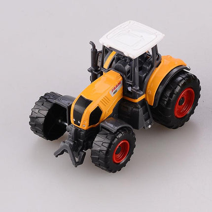 3x DIECAST METAL FARM TRACTORS RED YELLOW GREEN.