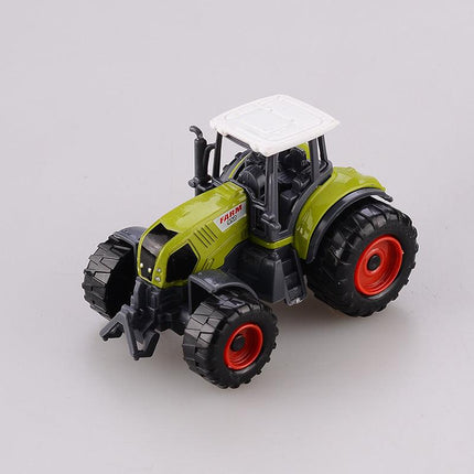 3x DIECAST METAL FARM TRACTORS RED YELLOW GREEN.