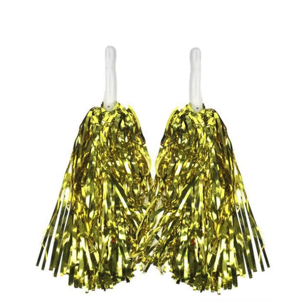 4 Sets/8pcs Metallic Team Girls' Cheerleading Dance Party Dress Pom Poms Pompoms - Red.