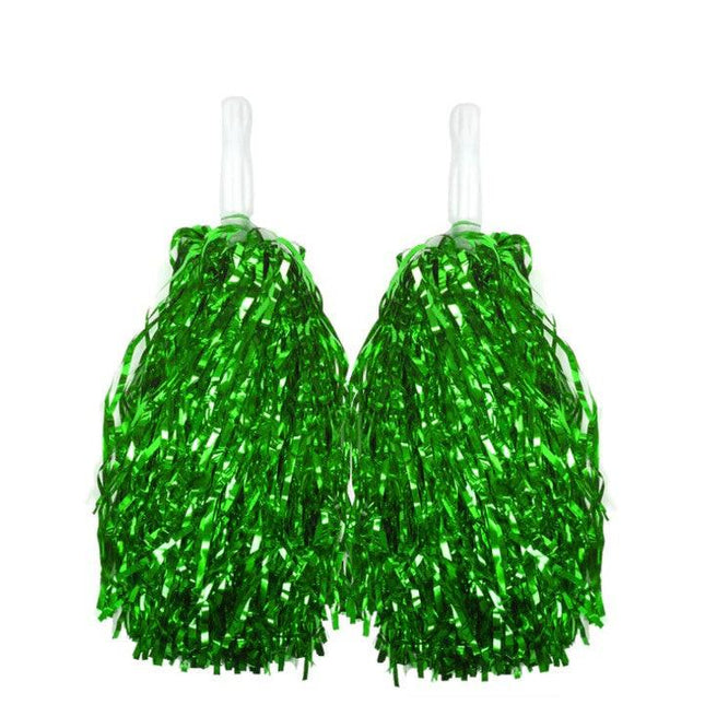 4 Sets/8pcs Metallic Team Girls' Cheerleading Dance Party Dress Pom Poms Pompoms - Silver.