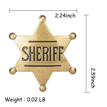 METAL SHERIFF BADGE ASSORTED COLOURS - Ancient Bronze.