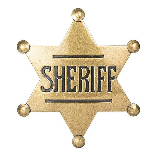 METAL SHERIFF BADGE ASSORTED COLOURS - Black.