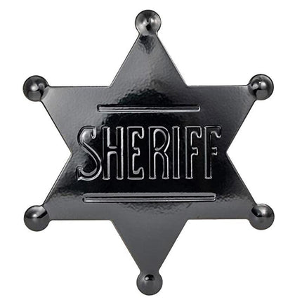 METAL SHERIFF BADGE ASSORTED COLOURS - Black.