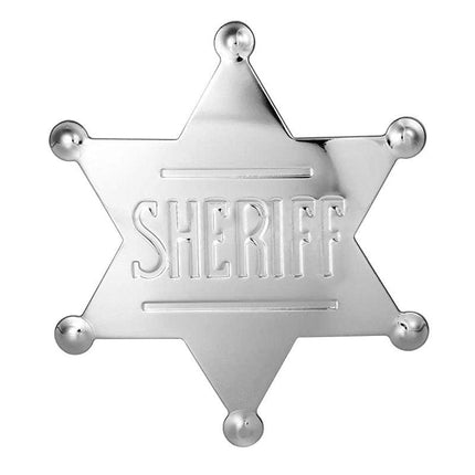 METAL SHERIFF BADGE ASSORTED COLOURS - Black.