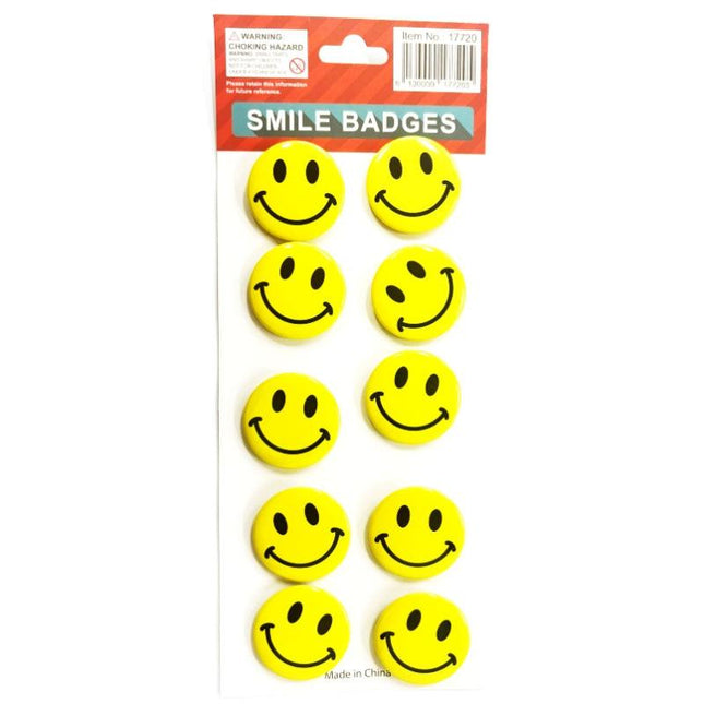 Smiley face badges - Small 3cm.
