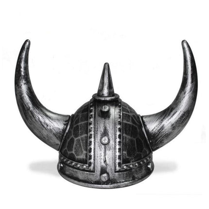 Viking Helmet Medieval Viking Horned Hat Warrior Costume Hat Cosplay-Silver Black.