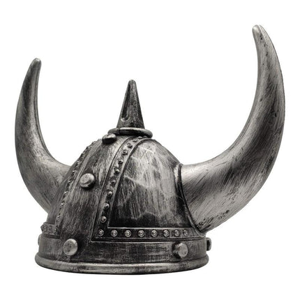 Viking Helmet Medieval Viking Horned Hat Warrior Costume Hat Cosplay-Silver Black.