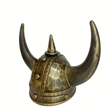 Viking Helmet Medieval Viking Horned Hat Warrior Costume Hat Cosplay-Golden Black.