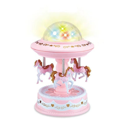 Pink Music Box Musical Carousel Horse LED Carousel Toy Child Birthday Xmas Gift.