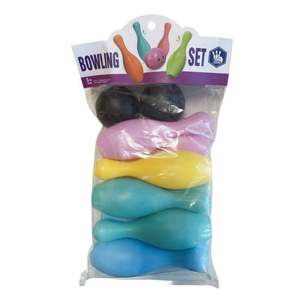 Colourful PVC bowling play set.