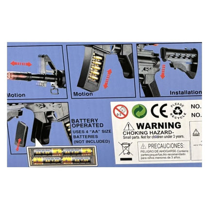 Electric Toy Machine Gun – Battery Operated with Flashing Lights, Sound & Infrared Ray – Pretend Play Gun with Scope & Spinning Barrel – Ages 8+.