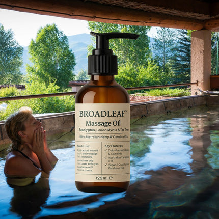 Premium Broadleaf Hemp & Camelina Massage Oil with Australian Essentials.
