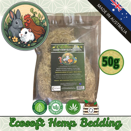 Hemp Absorbent Nest Material | 50g | 2 Pack + Free Shipping.