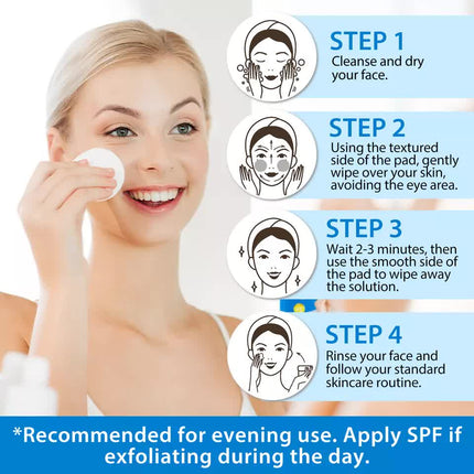 ALIVER Glycolic acid pads with vitamins B3,B5 & C,E 40 PADS.