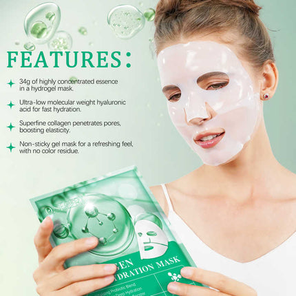 collagen Real Deep Facial Sheet Mask for Women Deep Moisturizing Overnight Sleeping.