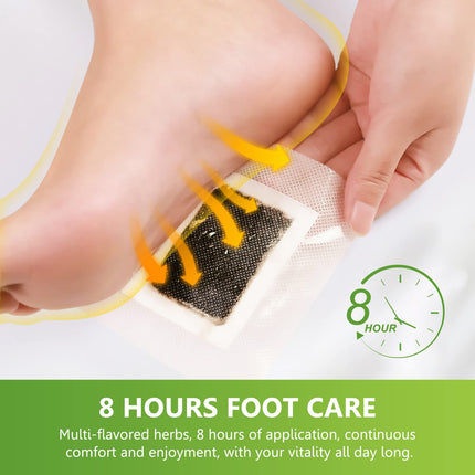 20PCS Natural Bamboo Vinegar & Ginger Powder Foot Pads | Detox, Improve Sleep & Boost Metabolism.