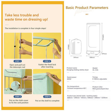 Hoper Layer Foldable Clothes Dryer Household Dryer Portable Quick Drying Mites Removal.