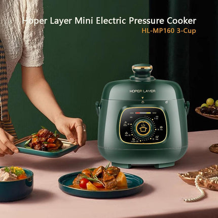 Hoper Layer Mini Electric Pressure Cooker – HL-MP160 3-Cup Small Rice Cooker.