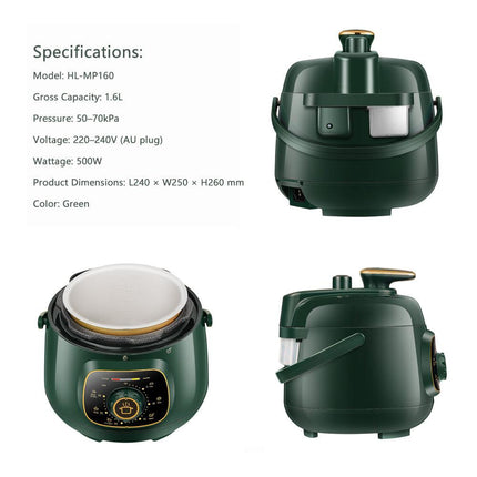 Hoper Layer Mini Electric Pressure Cooker – HL-MP160 3-Cup Small Rice Cooker.