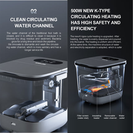 Hoper Layer Circulating Heating Foot SPA Bath Massager Dry and Wet Dual-use WS-15.