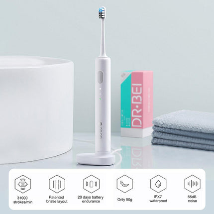 DR.BEI Sonic Electric Toothbrush Rechargeable Waterproof Wireless Portable Ultrasonic Whitening Toothbrush.