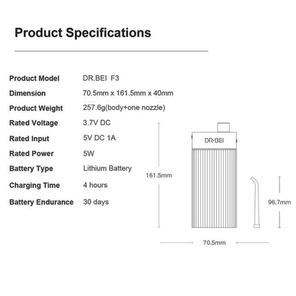 DR.BEI Portable Water Flosser GF3.