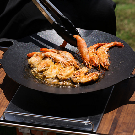 BUYDEEM Grill Pan Nonstick 36cm Round BBQ Griddle Indoor or Outdoor Cooking.