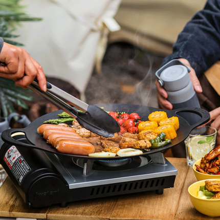 BUYDEEM Grill Pan Nonstick 36cm Round BBQ Griddle Indoor or Outdoor Cooking.
