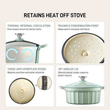 BUYDEEM CP521 Enameled Cast-Iron Dutch Oven.