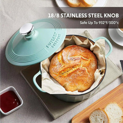 BUYDEEM Enameled Cast-Iron Dutch Oven.