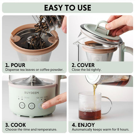 BUYDEEM Mini Multi-function Tea/Coffee Maker K32 600ml.