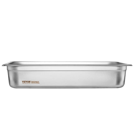 4 Pack Hotel Pans, Full Size Anti-Jam Steam Pan with Lid, 0.8mm Thick Stainless Steel Steam Table Pan, 4-Inch Deep Commercial Table Pan, Catering Storage Food Pan, for Industrial & Scientific.