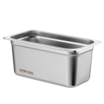 8 Pack Hotel Pans, 1/3 Size Anti-Jam Steam Pan with Lid, 0.8mm Thick Stainless Steel Steam Table Pan, 6-Inch Deep Commercial Table Pan, Catering Storage Food Pan, for Industrial & Scientific.