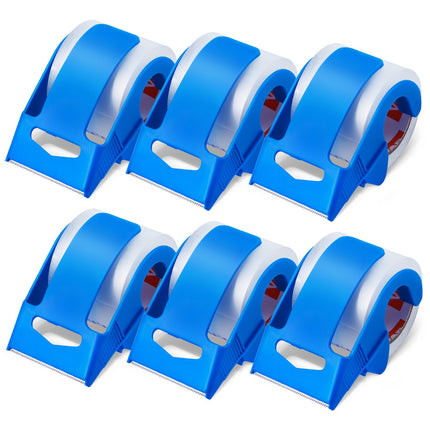 Packing Tape 6 Rolls 25 Yards Clear Shipping Tape with Dispenser 2.7 Mil.