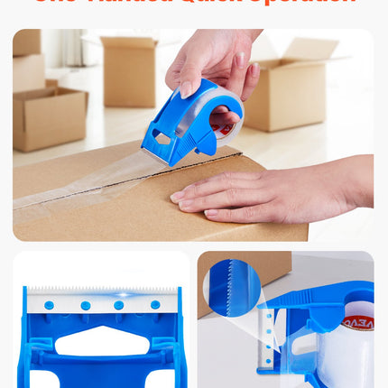 Packing Tape 6 Rolls 25 Yards Clear Shipping Tape with Dispenser 2.7 Mil.