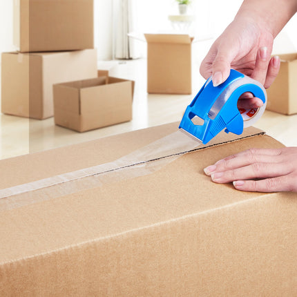 Packing Tape 6 Rolls 25 Yards Clear Shipping Tape with Dispenser 2.7 Mil.