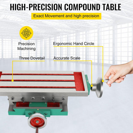 Compound Milling Machine Worktable 450x170mm 2 Axis Cross Slide Drill Vice.