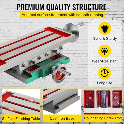 Compound Milling Machine Worktable 450x170mm 2 Axis Cross Slide Drill Vice.