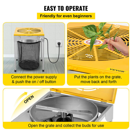 Automatic Bud Trimmer, 18" Electric Trimmer, Stainless Steel Leaf Bud Automatic Hydroponic with High-Speed Blade Trim, Three Speed Strong Durable Bud Trimmer Leaves Fall into Included Bag.