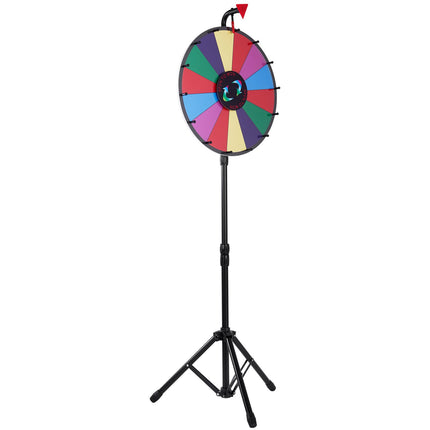 18 Inch Tabletop Color Prize Wheel with Folding Tripod Floor Stand 14 Slots Dry Erase.