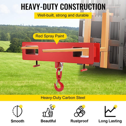 Forklift Lifting Hook 6000 LBS Capacity Forklift Lifting Hoist Swivel Hook Mobile Crane Forklift Attachments.