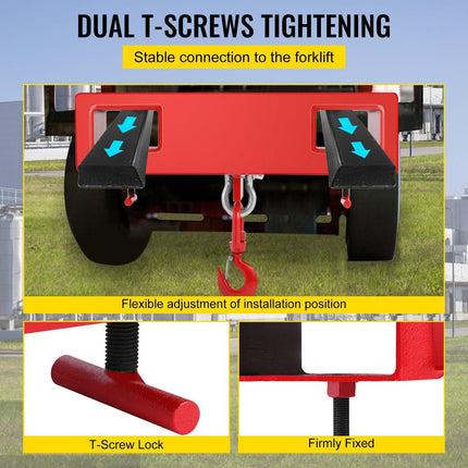 Forklift Lifting Hook 6000 LBS Capacity Forklift Lifting Hoist Swivel Hook Mobile Crane Forklift Attachments.