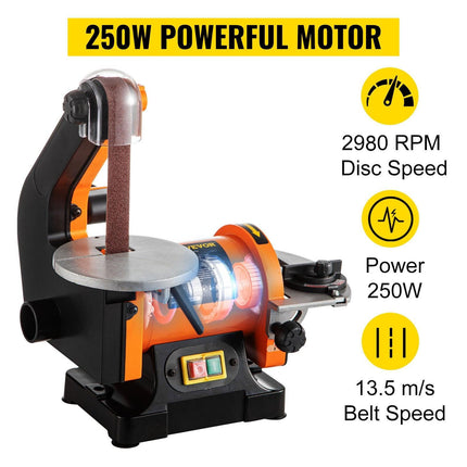 VEVOR Belt Sander 300W Grinder Sander 1 x 30 Inch Electric Belt & Disc Sander 2950 RPM Variable Speed (300W).